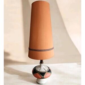 Vintage Midcentury Pieri Tullio Chalkware Wood Neck Table Lamp-Geometric Atomic